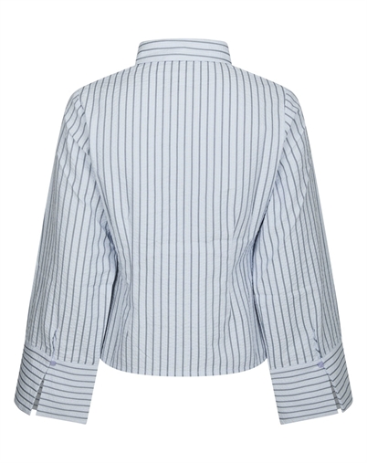 Neo Noir - Rosa Striped Crepe Skjorte - Blue